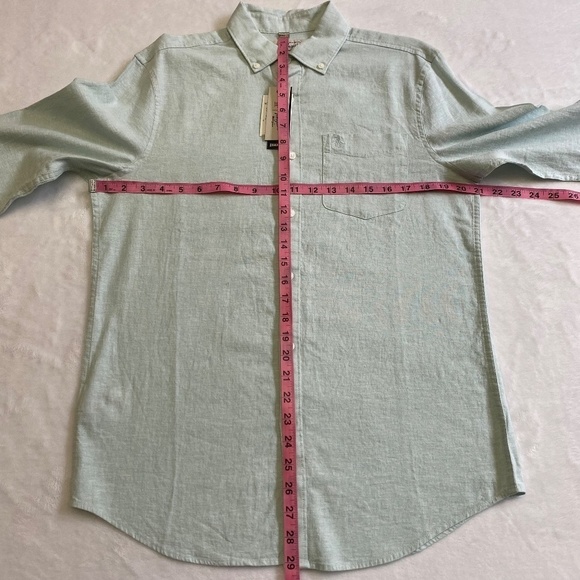 Original Penguin Linen Blend Woven Button-Down, Surf Spray/Light Green Small NWT - Picture 10 of 16
